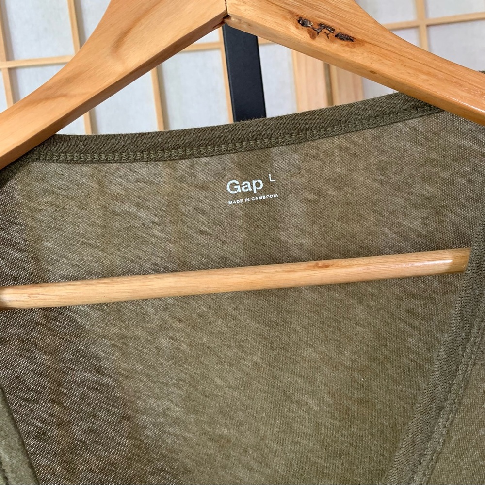 GAP Olive Drab Basic Long Sleeve Tee - image 4